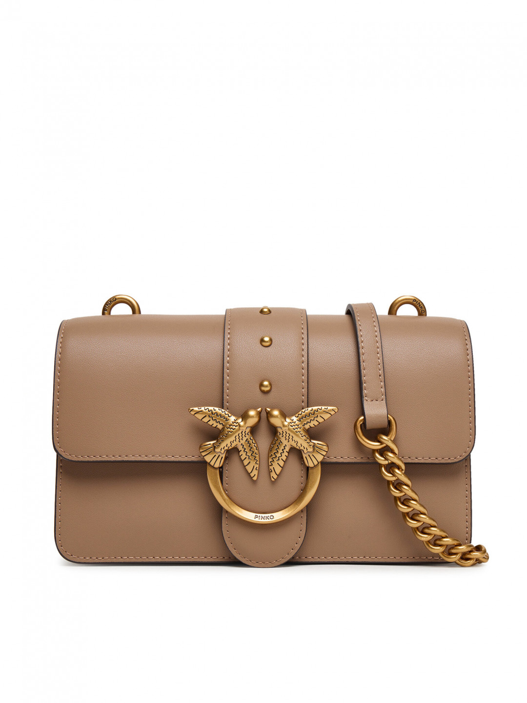 PINKO Kabelka Love One Mini ST CL Al 25-26 PLTT 105856 A0F1 Béžová